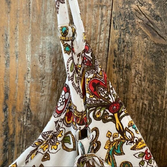 Catch My I Sz L Halter Yellow Red Paisley Maxi Cotton Spaghetti Straps Dress - Picture 5 of 8